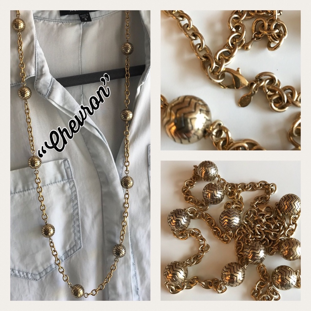 Premier Design Chevron Gold Necklace Long